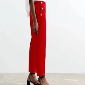 Stylish Red High-Waisted Pants